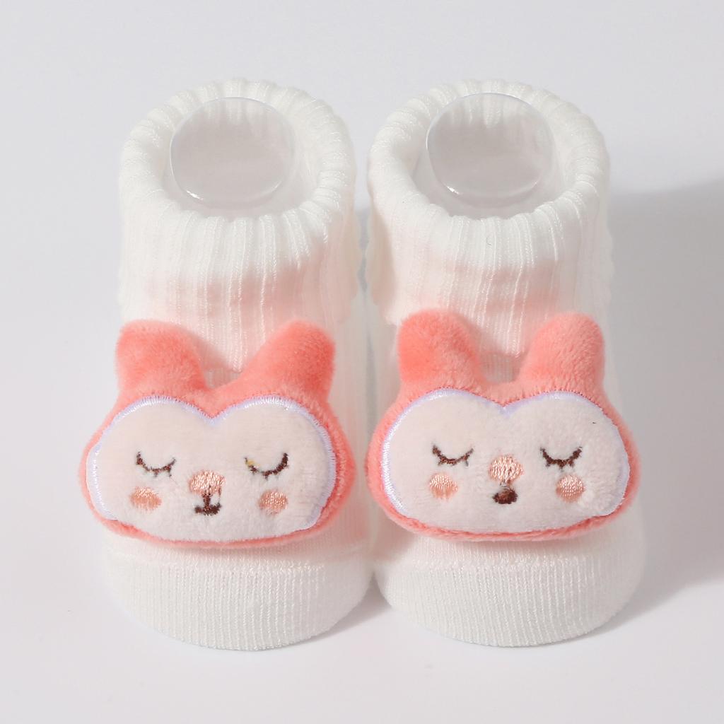 Новые Kawaii хлопковые мягкие носочки для новорожденного, носочки с мультяшными животными и 3D-куклами для девочек и мальчиков, детские розовые короткие носочки 0-6 месяцев