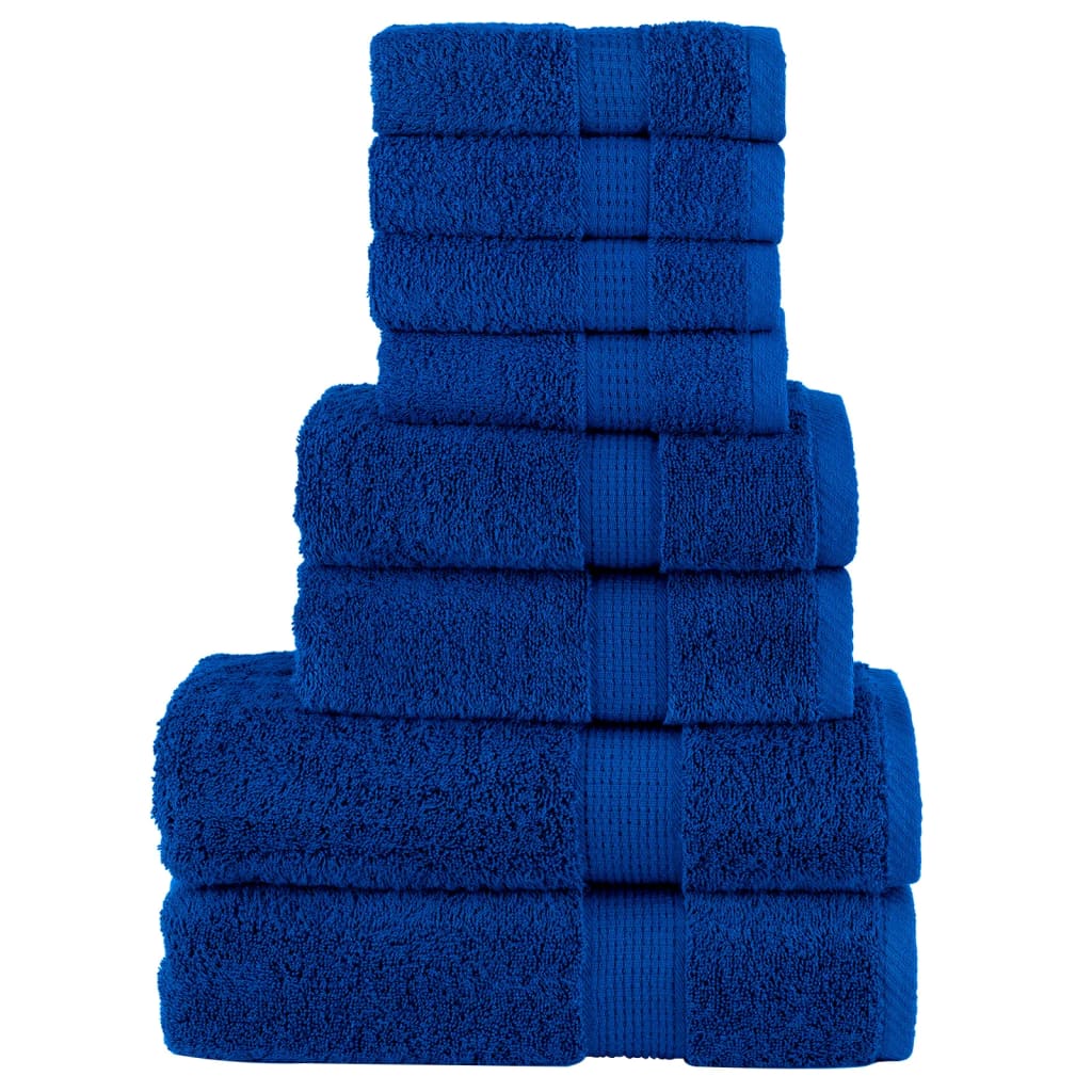 8 piece Premium Towel Set SOLUND Blue 600 g m²
