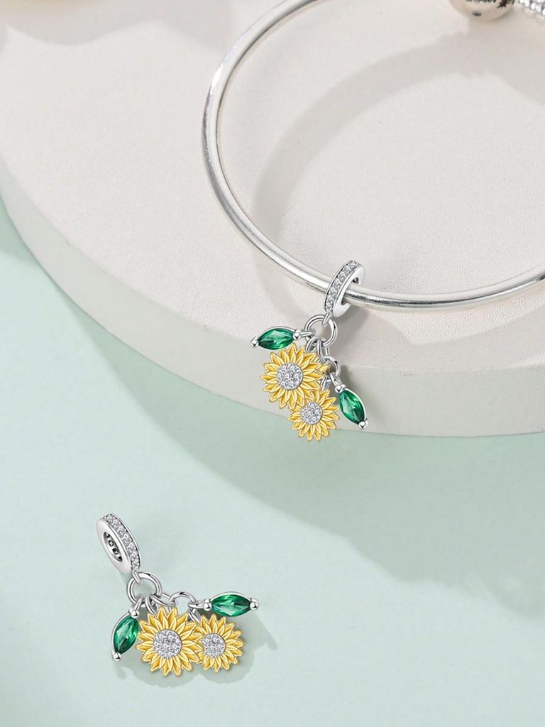 Шармы Серебро Медные Цвета Ромашка Кактус Цветок Бусины Шарм Подвеска Для Оригинального Браслета Для Женщин Diy Украшения Подарок Любви