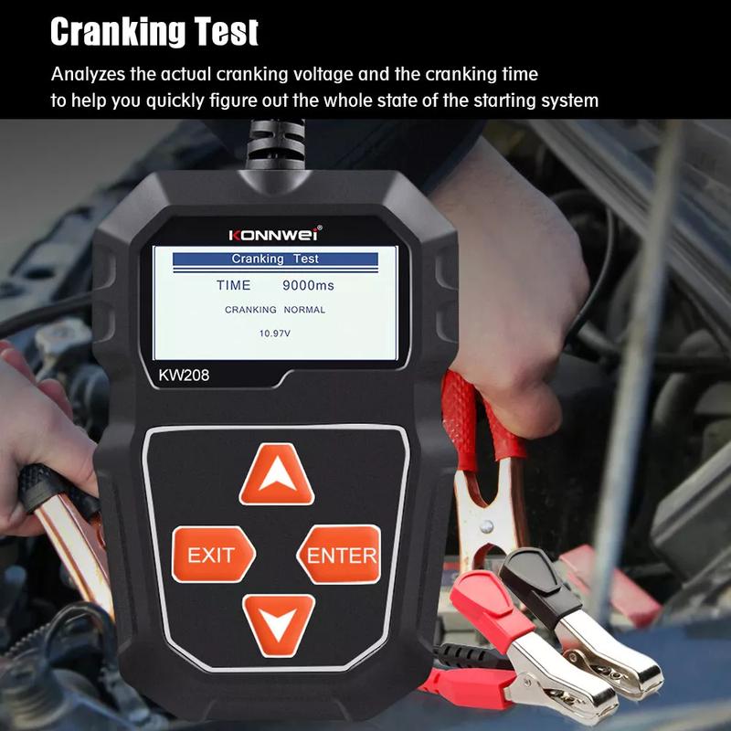 KONNWEI KW208 Car Battery Tester 12V 100 to 2000CCA Cranking Charging Circut Tester Battery Analyzer 12 Volts Battery Tools 2026