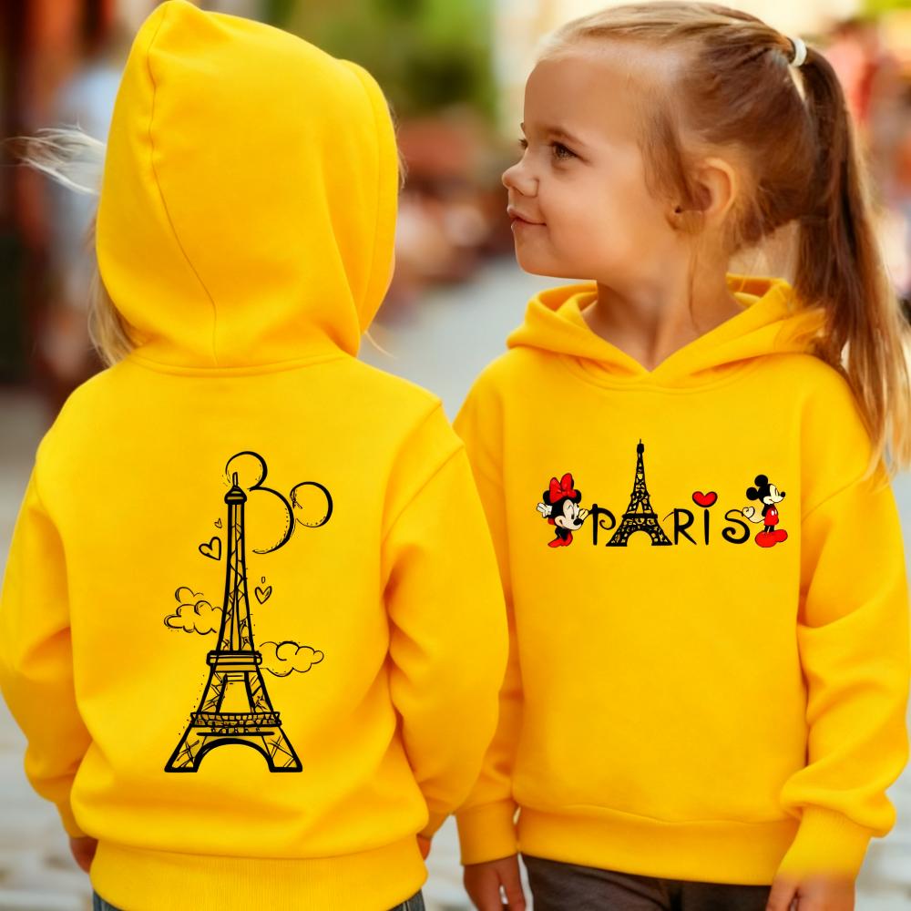 Теплые и удобные детские худи Paris Mickey, Minnie и Love Paris для осени и зимы