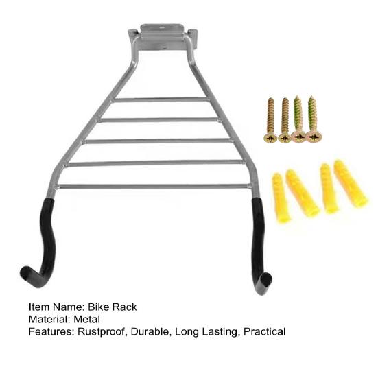 Настенная стойка для хранения велосипеда, нержавеющая, прочная, несущая, простая установка, настенное крепление для велосипеда, горизонтальная стойка для хранения