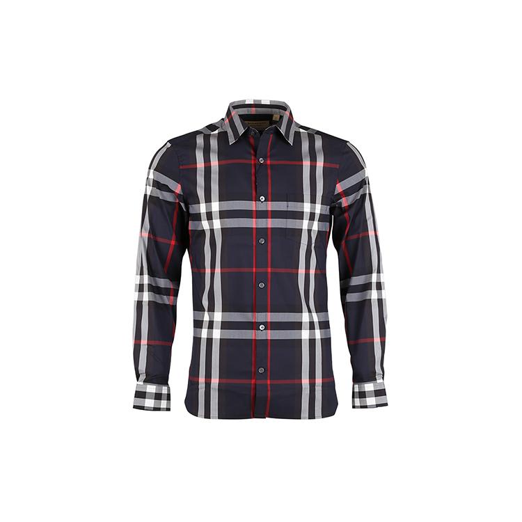 Burberry Shirts Men's Navy Blue Pointed Collar Moderate Other 40067311