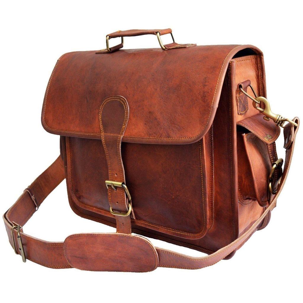 New Men's Classic Vintage Leather Messenger Bag Shoulder Laptop Bag Briefcase