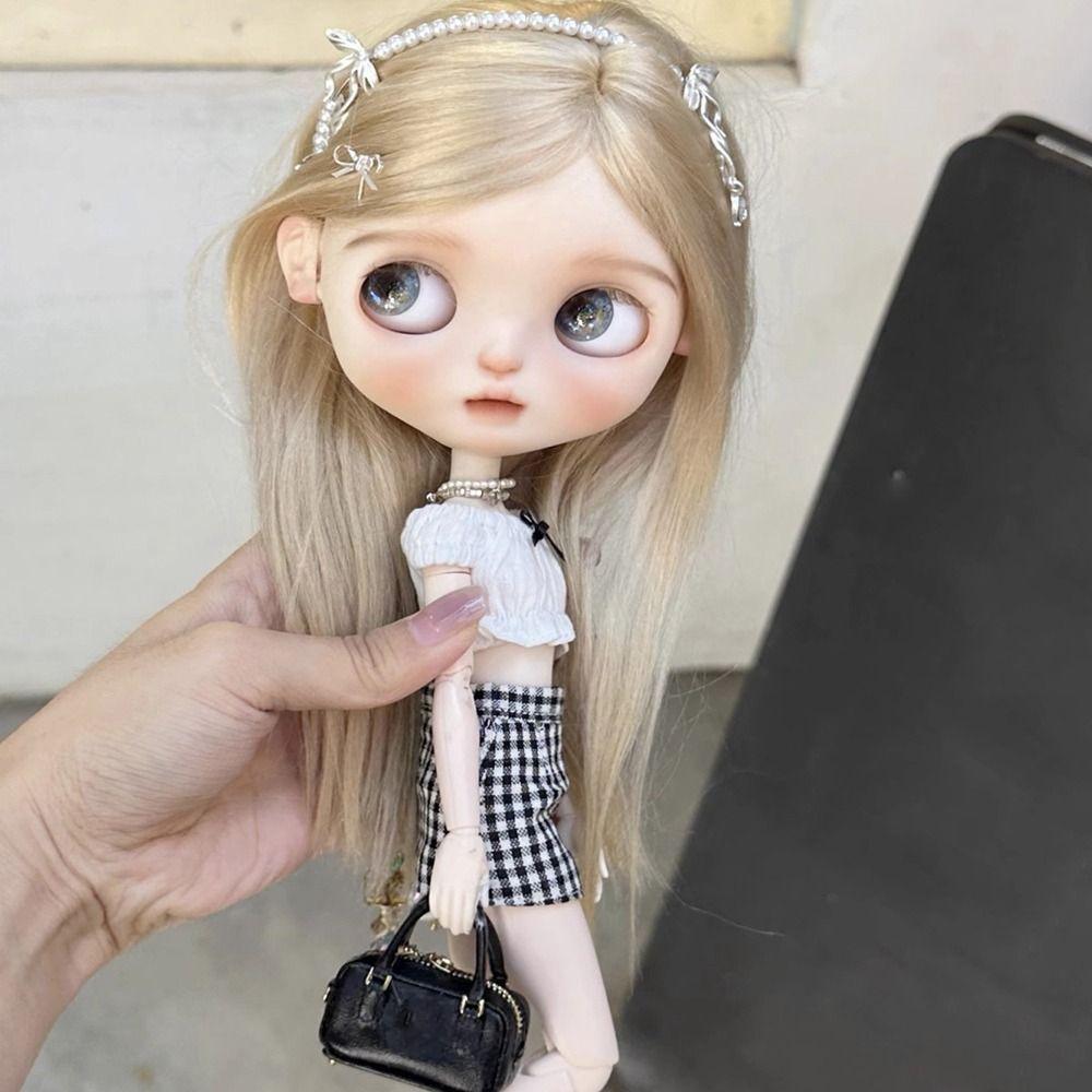 Повседневная одежда Милая Джинсовая юбка с разрезом Ручная работа Модные Топы с бантом Одежда Игрушки для детей Аксессуары для DIY для кукол Blythe ob24
