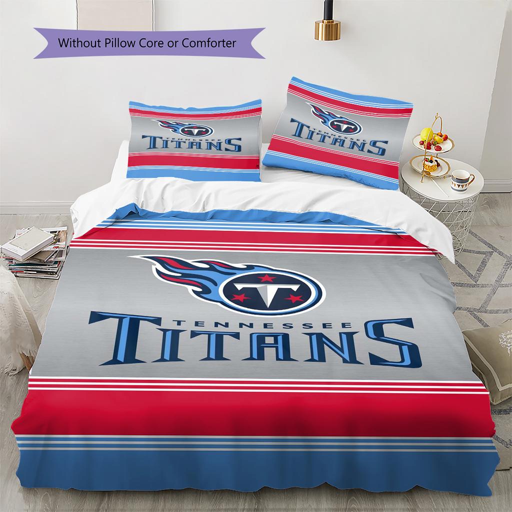 Tennessee Titans logo Pattern Bedding Set Quilt Cover Pillowcase Home Decor Gift (1 * duvet cover + 2 * pillowcase, without core)