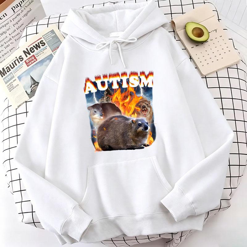 Autism Animal Harajuku Women Print Hoody Spring Fall Winter Daily Sweatshirt Women Graphic Print Loose High Qaulity Fabric Hoody