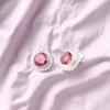 Pink Tourmaline Gemstone 925 Sterling Silver Jewelry Handmade Women Studs 0.62" EE-125-15