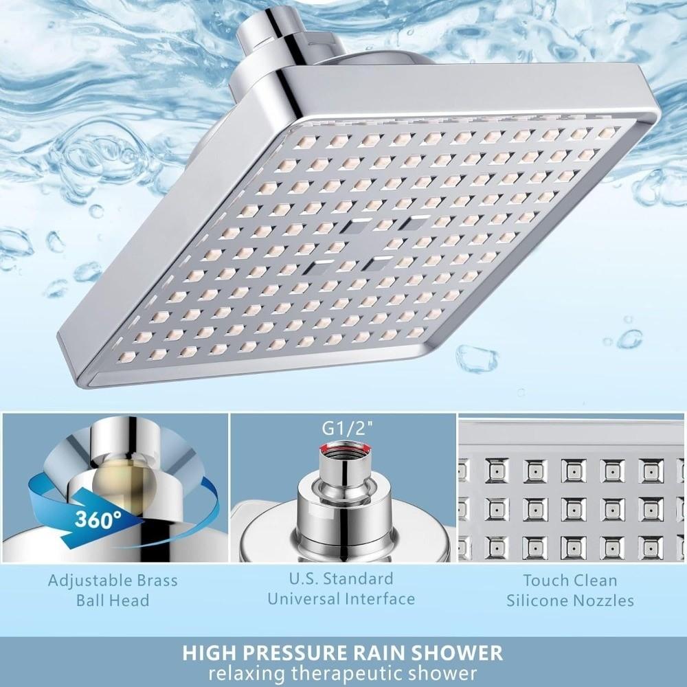 Anti-Clogging Rain Showerhead High Pressure Waterfall Shower Head Rainfall Shower Head Home Use
