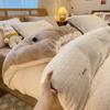 Двусторонний утолщенный молочный коралловый флис, комплект из четырех предметов для кровати, флисовый пододеяльник, коралловая фланелевая простыня, постельное белье