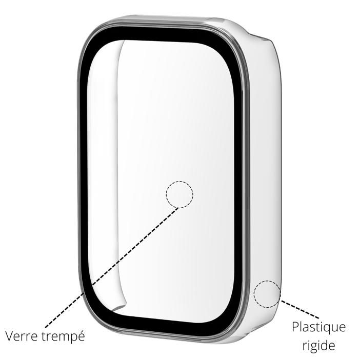 Чехол совместимый Xiaomi Smart Band 8 Pro - Жесткий защитный прозрачный чехол экран закаленное стекло Phonillico