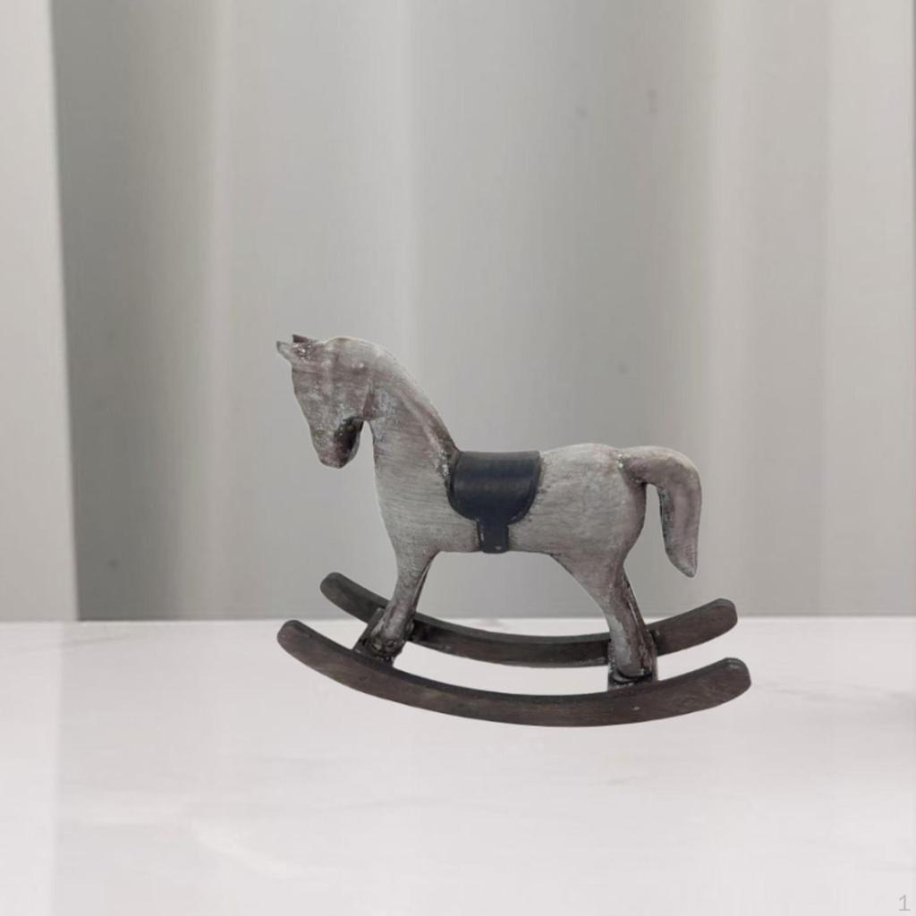 Статуэтка лошадки-качалки, скульптура животного, настольное украшение, декоративная статуэтка для гостиной