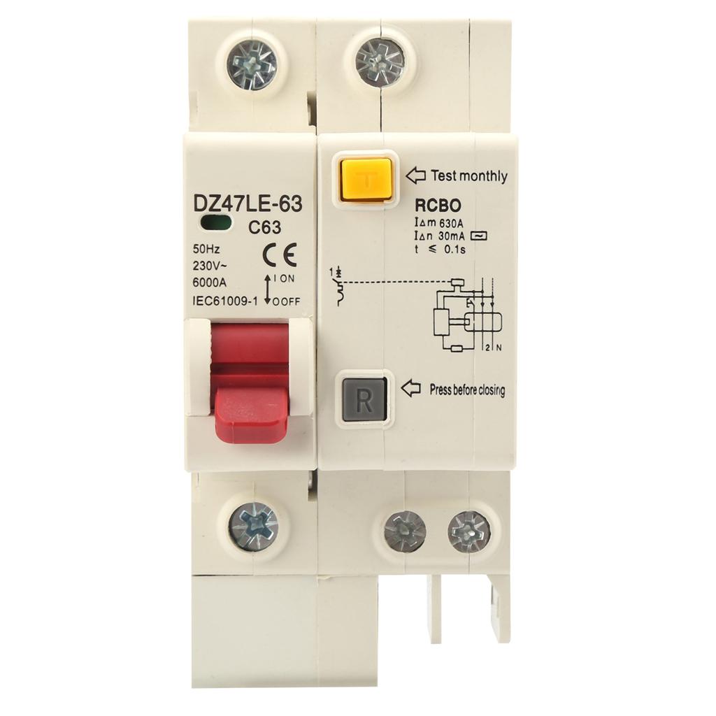 DZ47LE63 1P+N Миниатюрный автоматический выключатель Бытовой автоматический выключатель защиты от утечки