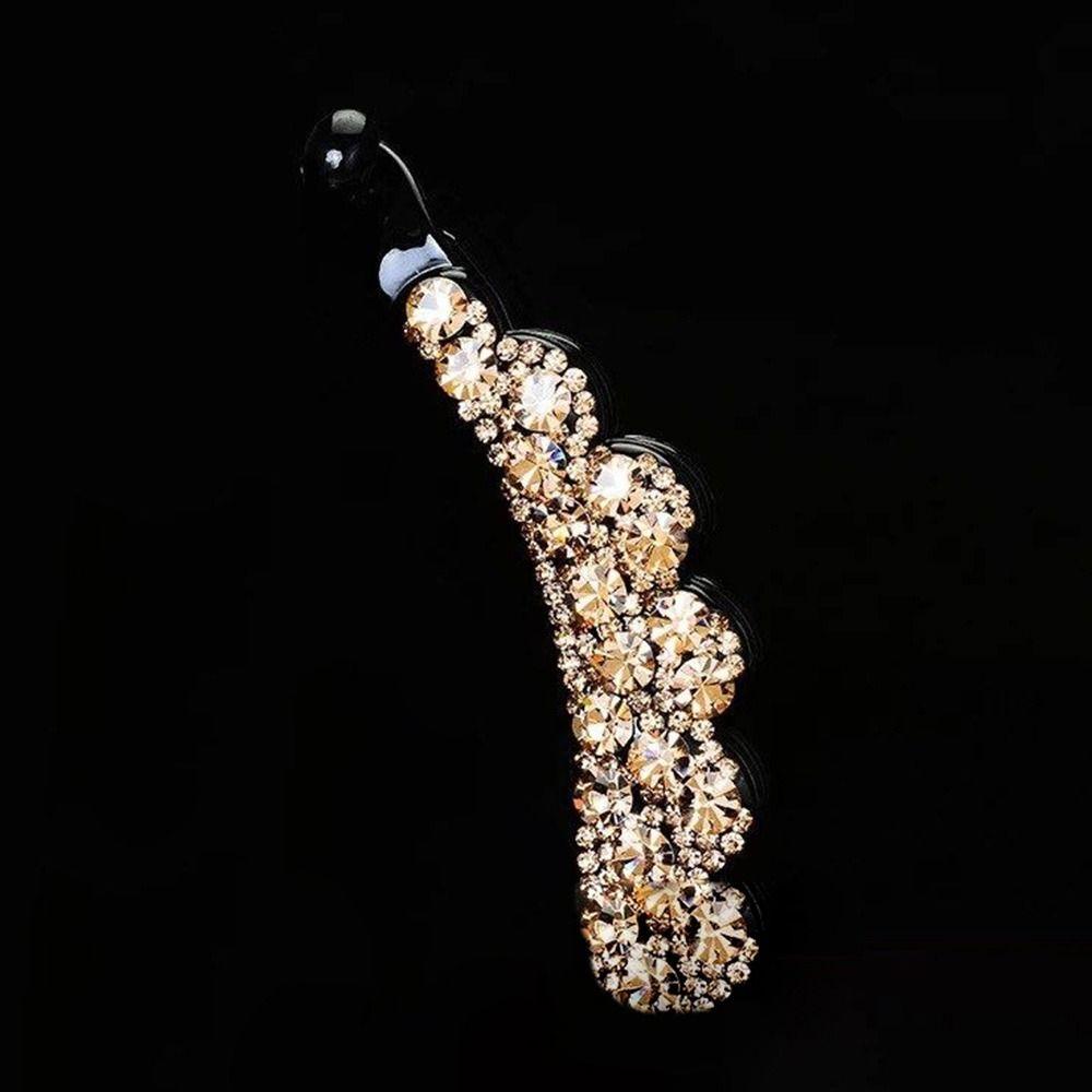Повседневные Стразы Банан Зажим Элегантный Конский Хвост Держатель Кристалл Волосы Коготь Для Женщин Девочек