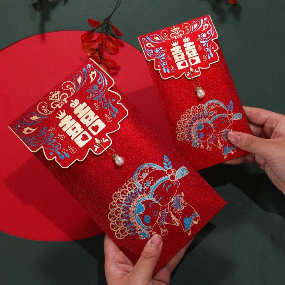 New Year's Blessing Bag Red Envelope New Year Packet Blessing Bag Money Pocket DIY Packing