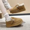 2024 зимние женские ботинки на плоской подошве с нескользящей подошвой из плюша, теплые зимние ботинки, винтажные мокасины, легкие ботильоны без застежек, женская обувь
