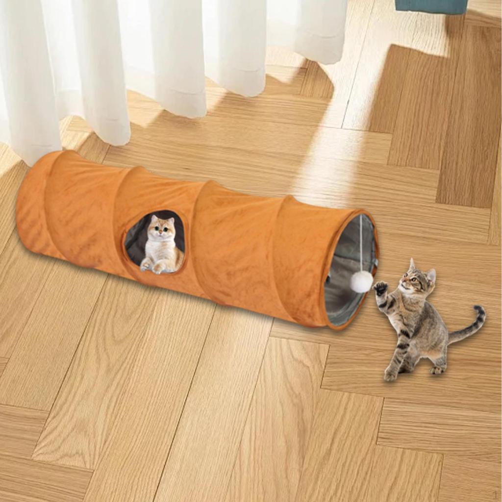 Cat Tunnel Play Tent Folding Convenient for Indoor Cats Pet Supplies with Ball Bunny