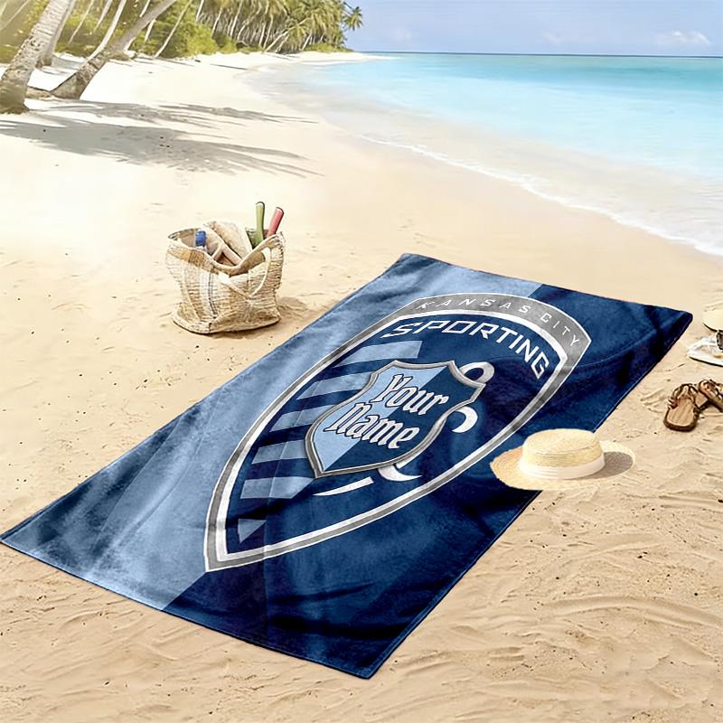 Kansas City Custom Name Print Beach Towel Large Soft Quick Dry Towel For Beach Camping Swimming