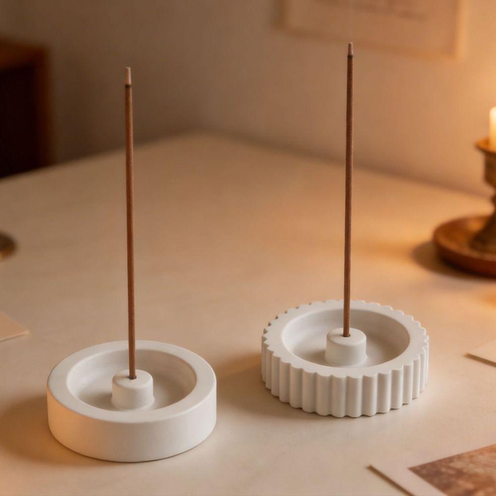 2Pcs Creative DIY Silicone Mold Handmade 3D Plaster Mold Incense Stick Holder Mold Home Decor