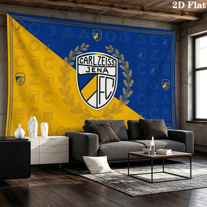FC Carl Zeiss Jena Wall Tapestry Aesthetic Wall Hanging Printed Fabric Blanket Decorative Tapestries for Bedroom Living Room Home Decor