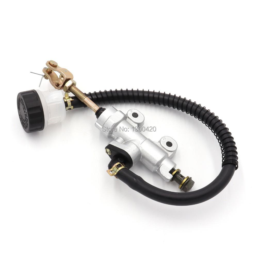 Silver Rear Foot Brake Master Cylinder Pump Quad ATV Hydraulic With Reservoir For Pit Dirt Bikes Motorcycle
