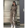 Women's Autumn Embroidered Slim-Fit Sports Set Long-Sleeved Pullover Sweatshirt + Sweatpants Two-Piece Set