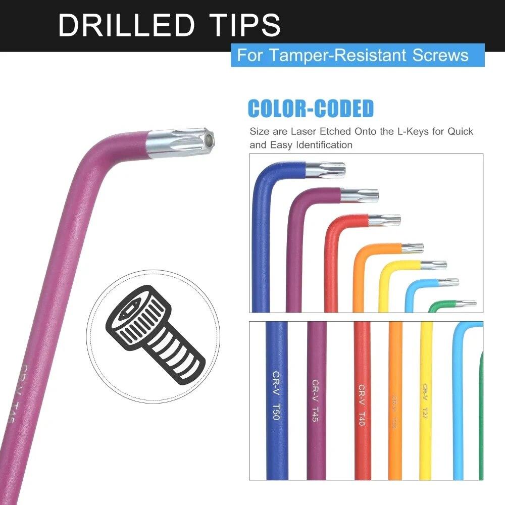 Набор шестигранных ключей L, комплект шестигранных ключей, 9 шт., набор шестигранных ключей с длинной рукояткой, шестигранный ключ от 1,5 мм до 10 мм, ручные инструменты для ремонта велосипедов