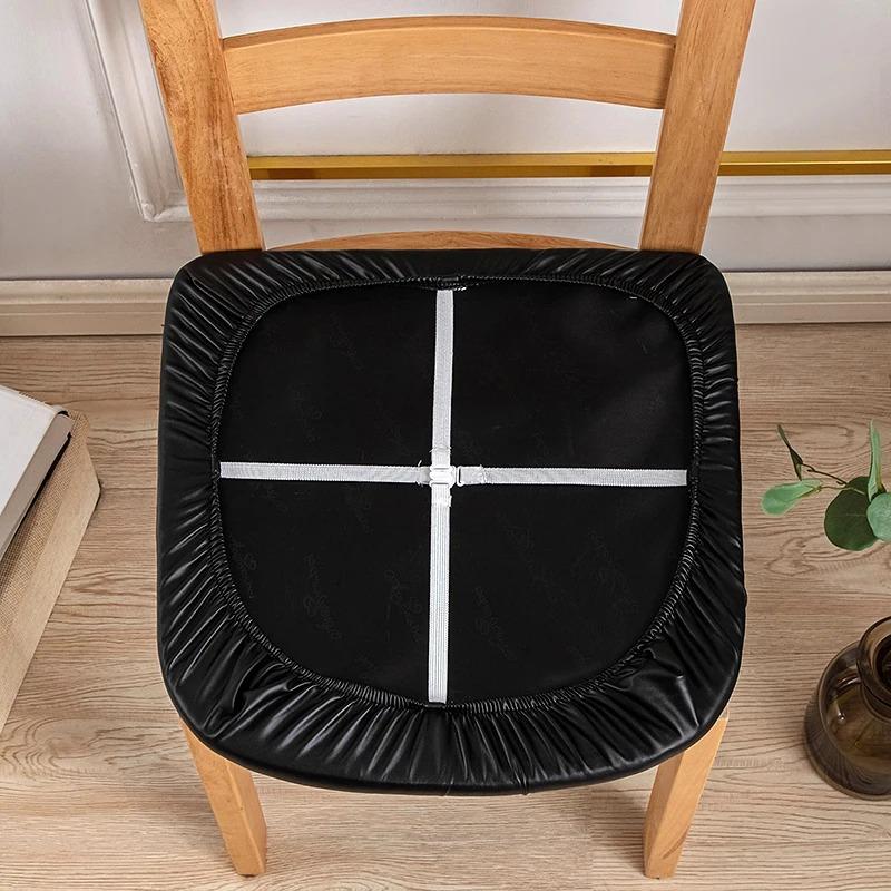 1PC PU Chair Cushion Cover For Kitchen Dining Room Leather Seat Cover Dining Room Chair Seat Cushion Cover Solid Color