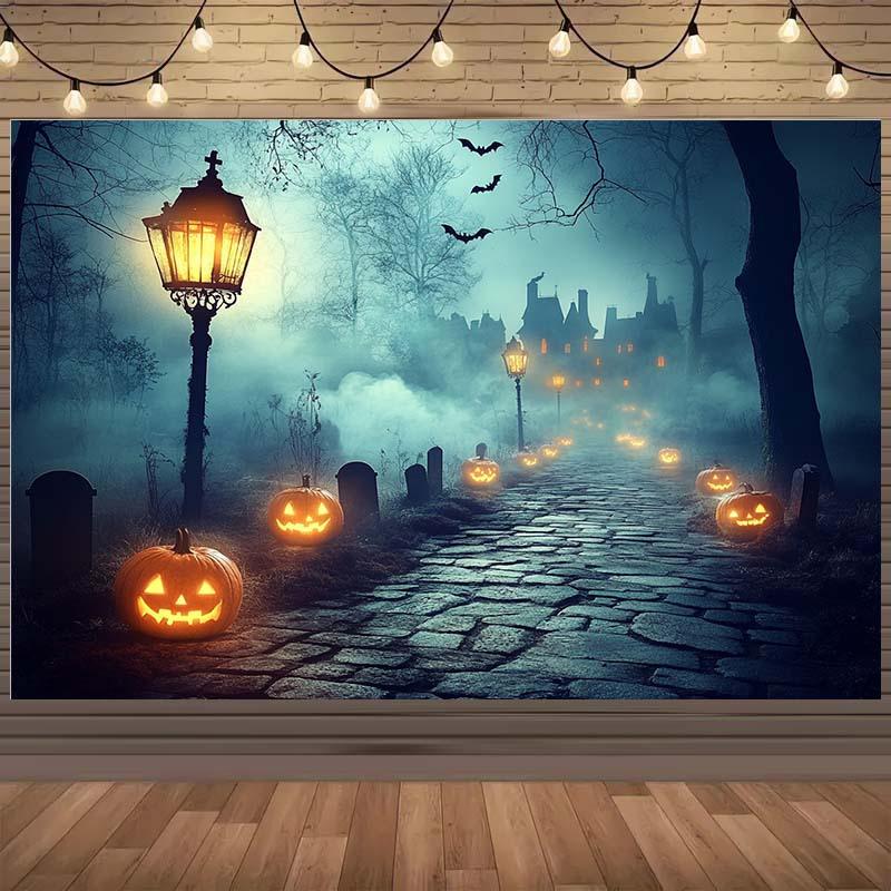 1 piece of Halloween themed background cloth - unfamiliar path with mysterious atmosphere - perfect for Halloween parties