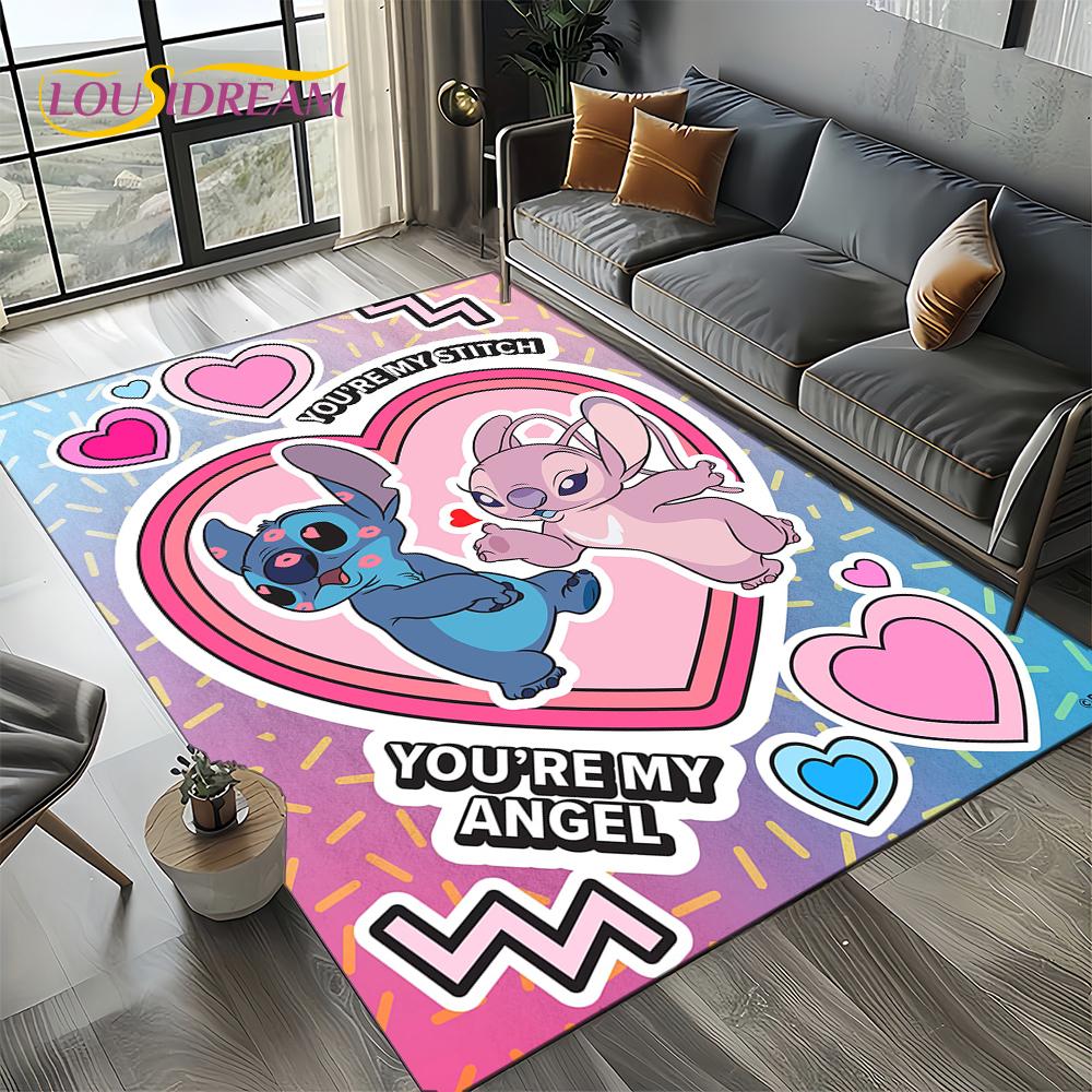 27 Style Cute Stitch  Cartoon 3D Carpet Rug for Home Living Room Bedroom Sofa Doormat Decor,Child Non-slip Floor Mat Gifts
