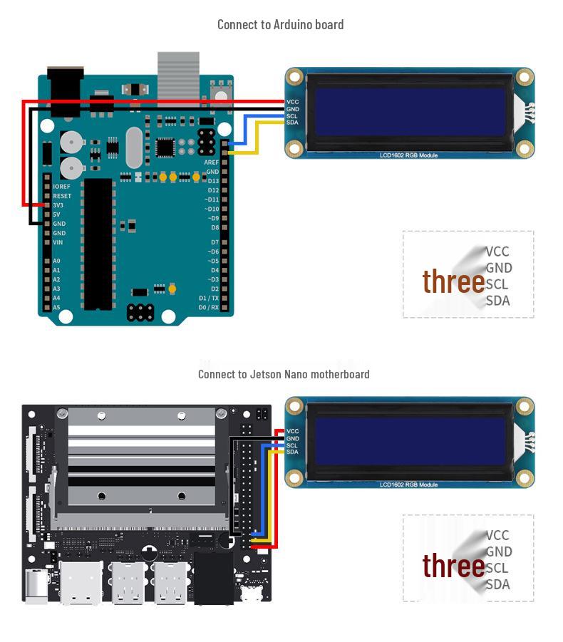 Micro Snow 1602 LCD Screen with Color Backlight - 32 Characters, 3.3V/5V Compatible