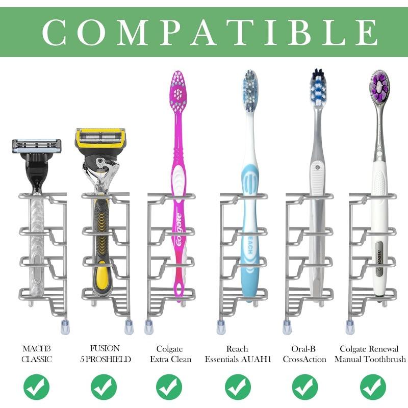 Настенный держатель для зубных щеток для душа, подставка для зубных щеток из нержавеющей стали