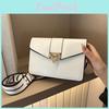 Solid Color Simple Gold Buckle Decoration Women Single Shoulder Bag Square