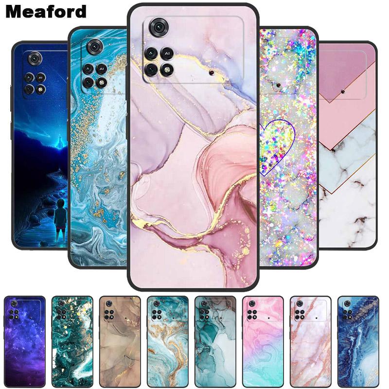 For Poco X4 Pro 5G Case Poco M4 Pro 2022 Marble Silicone TPU Back Cover for Xiaomi Poco M4 Pro 4G Phone Case Poco X4 Pro 5G Capa