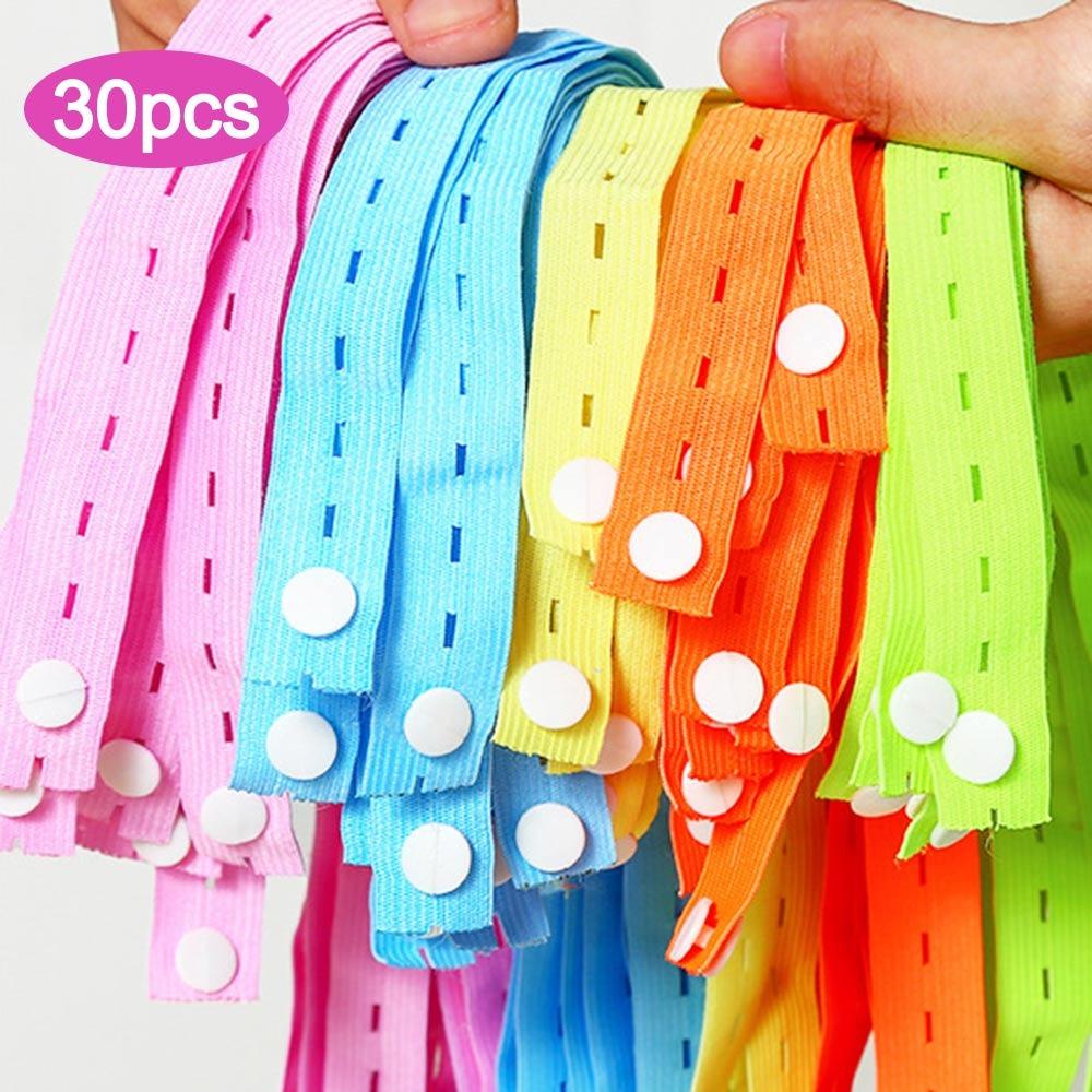 1/2/10/30Pcs Adjustable Elastic Storage Strap Roll-up Clothes Organizer Band Household Sorting