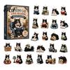 Surprise Unboxing Gift 24 Days Christmas Advent Calendar 2026, 2D Acrylic Reading Cats/Dogs/Forest Animals Creative Holiday Ornaments Ornament
