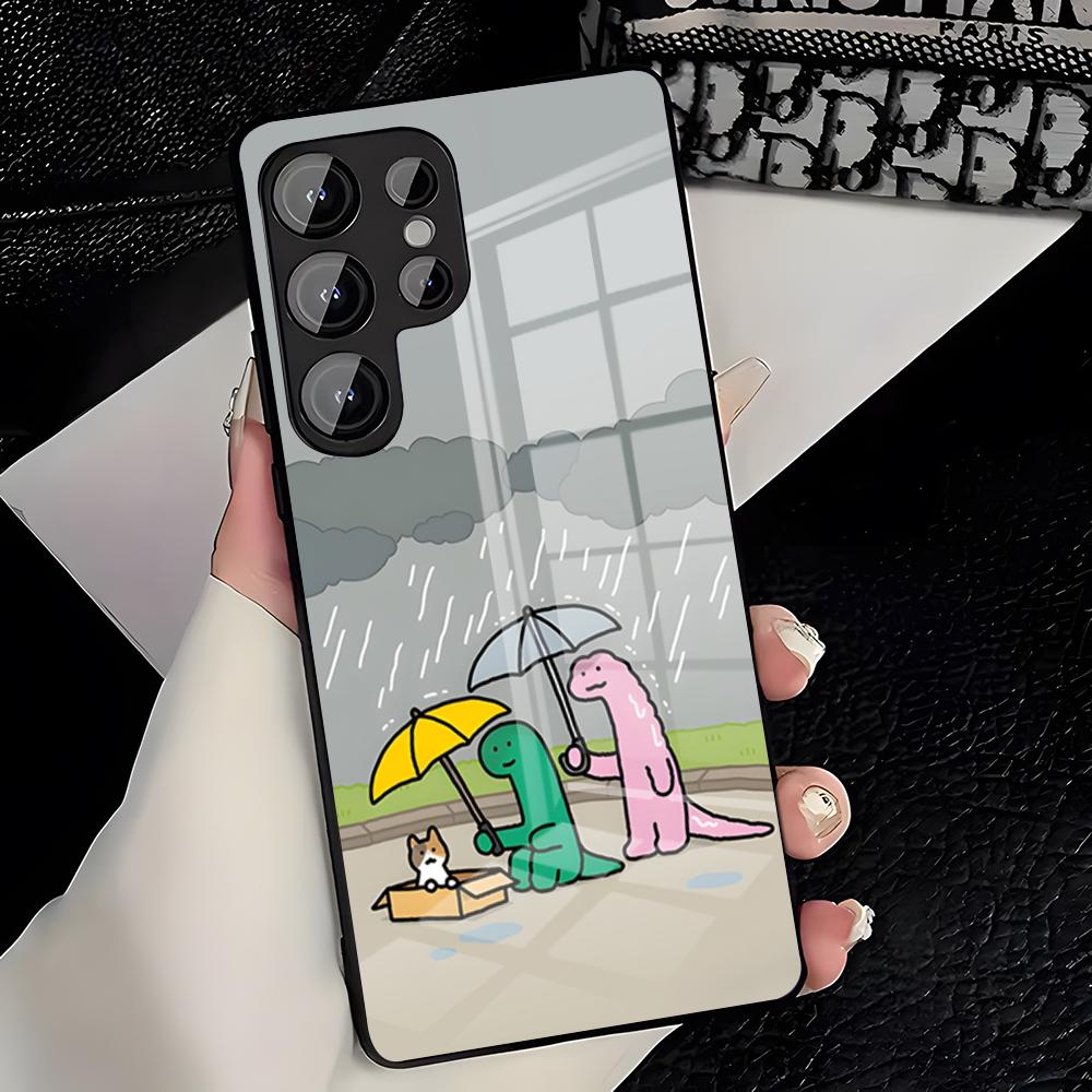 Милый чехол для телефона J-Joguman для Samsung S26 S25 Plus S20 S20 Plus S22 Ultra S23 FE S21 Plus S21 Ultra Стеклянная крышка