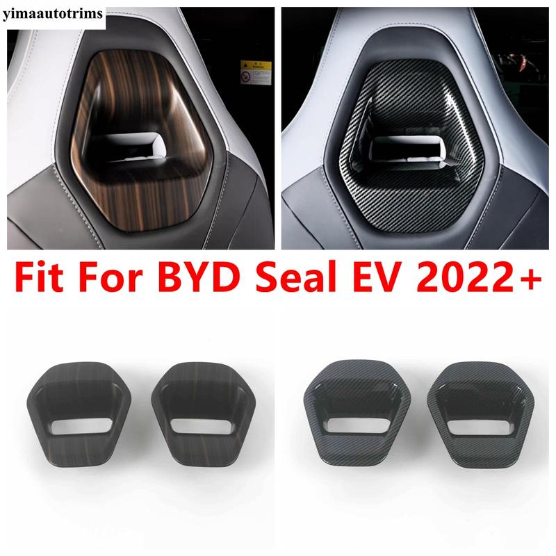 Car Seat Head Pillow Headrest Adjust Button Sequ Decoration Cover Trim For BYD Seal EV 2024 Wood Grain Accessories