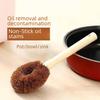 Natural Coconut Palm Pot Brush with Long Wooden Handle – Non-Stick Kitchen Cleaning Brush