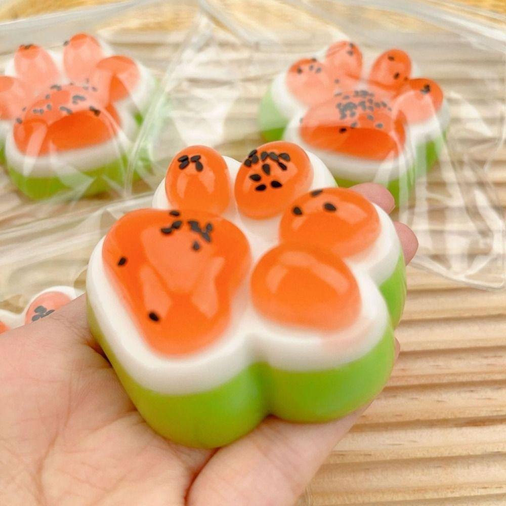 Watermelon Sensory Fidget Ball Realistic Slow Rebound Toy Creative Cat Paw Squeeze Student Prize