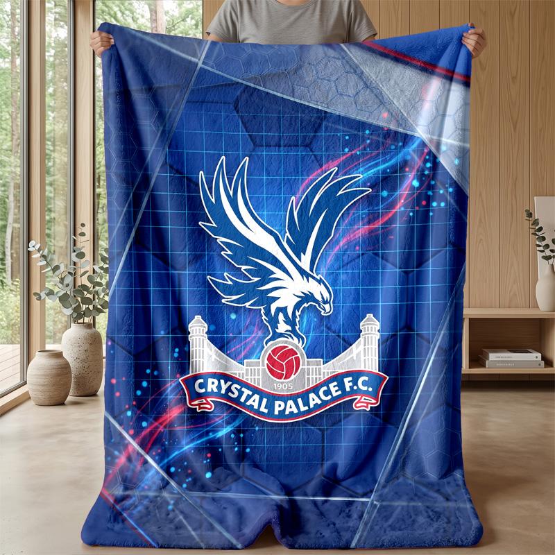 Crystal Palace Football Print Flannel Blanket, Soft Warm Lightweight Throw Blanket for Sofa Bed Camping