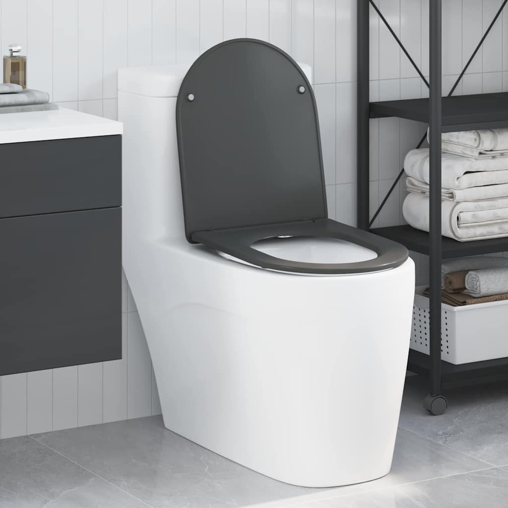 Toilet Seat Anthracite 47 x 36 x 3.4 cm Duroplast