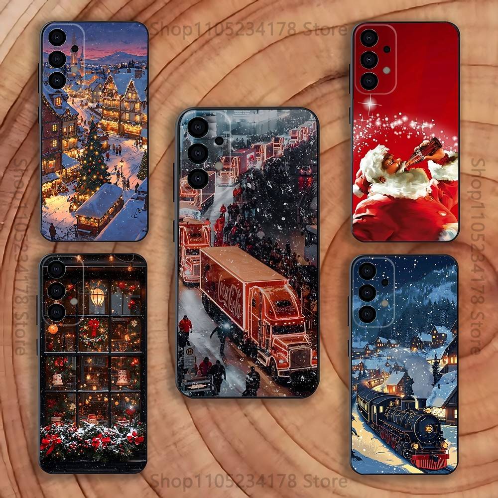 Christmas Santa Claus snow Phone Case for Samsung S series s21 s22 s23 s24 s25 FE Plus Ultra TPU Soft to Skin-friendly case