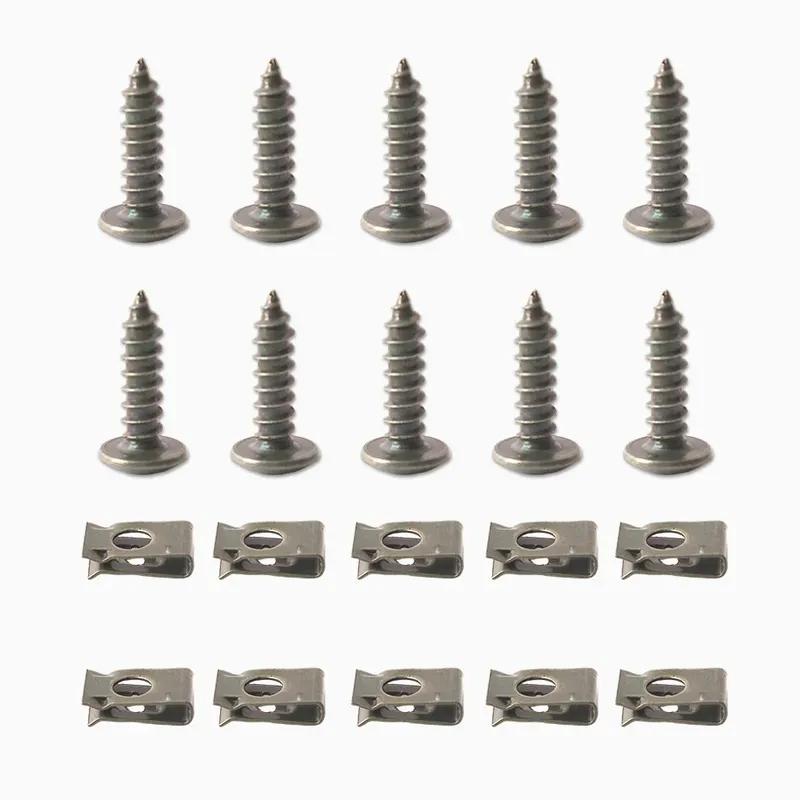 Self Tapping Screws Metal Fastener Clip for Car Motorcycle U-Type Clip with Screw Anti-rust Protection Clip Screw Iron Sheet Kit