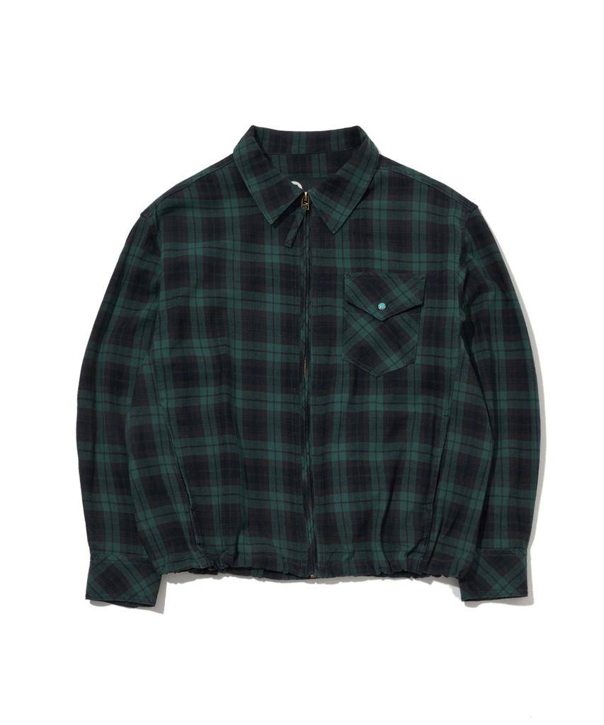 Рубашка на молнии в клетку из стираного хлопка Penfield Зеленая_Fs1Wj06U