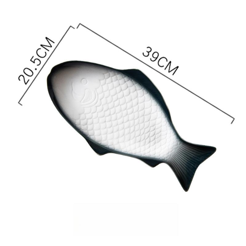 Обеденные тарелки в форме рыбы Креативные керамические подстановочные тарелки Фарфоровая бытовая ресторанная домашняя кухонная посуда