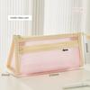 Large Capacity Simple Color Pencil Case Student Exam Series Hand Account Net Yarn Transparent Stationery Storage Supplies Bag
