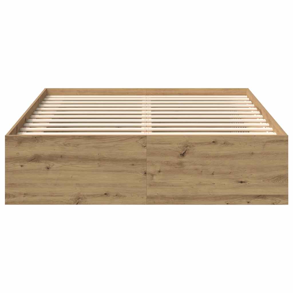 Bed Frame without Mattress Artisan Oak Finish 120x190 cm Engineered Wood