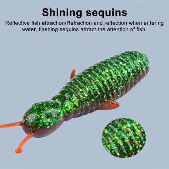 5 шт. 6 см/7 г Мягкая приманка-червь Медленно тонущая Соленая Блестящая Бионическая приманка Разноцветная