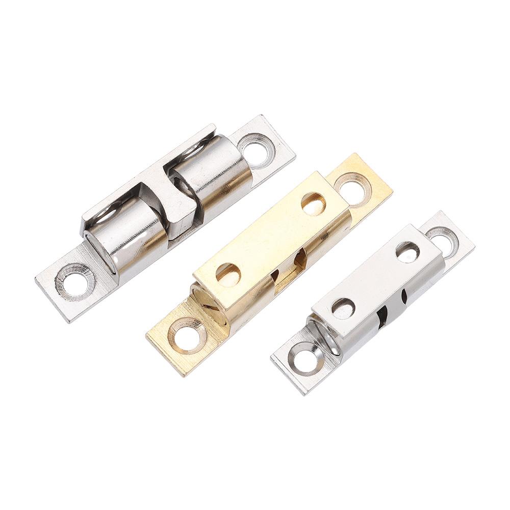1Pcs Closet Tension Latch Bead Lock Brass Copper Double Spring Steel Ball Door Bumper 40/50/60/70mm Hardware Fittings Door Catch